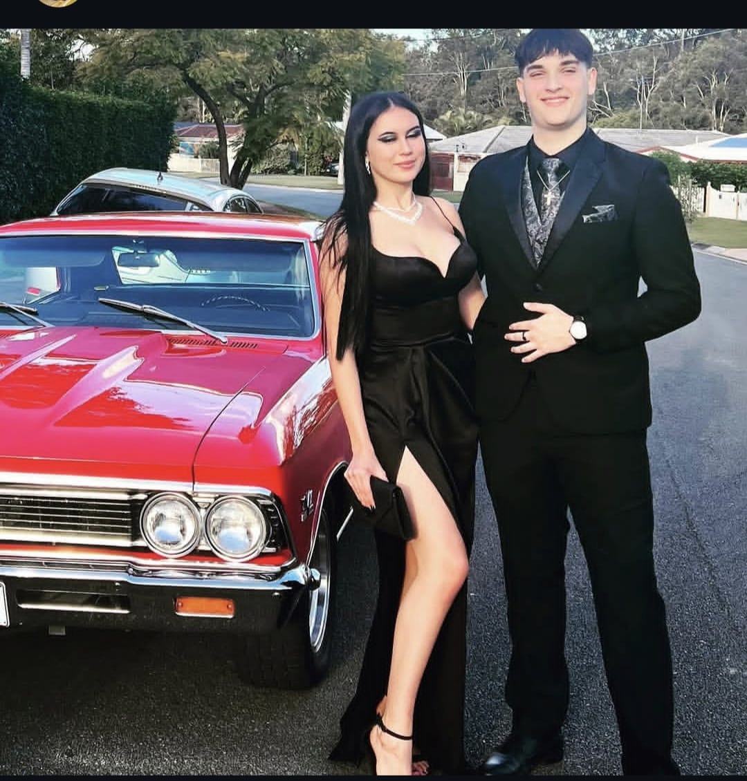 Couple in black formal wear